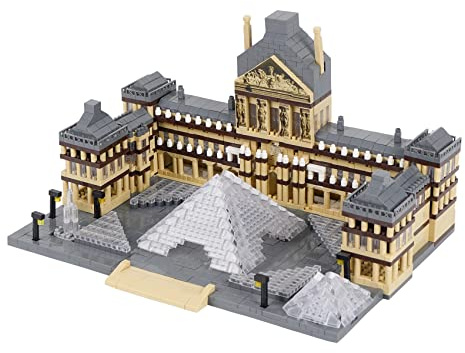 LULUFUN Louvre Building Block Set, World Famous Architecture Model Toys, Mini Blocks Kit para Aficionados, Regalo para Adultos y niños 3377pcs
