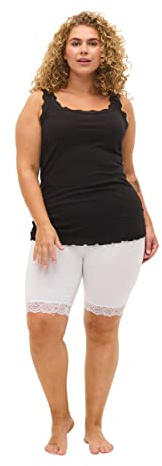 Zizzi Damen Große Größen Fahrradshorts Spitzensaum Gr. Gr S Bright White