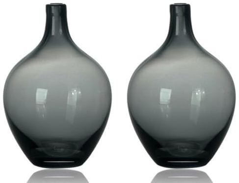 XIUWOUG Blumenvase Glas,Glasvase für Pampasgras,Glasvasen for Tischdeko,Kugelvase Glas für Wohnkultur,Glasvase für Tisch,Geschenk,Klein
