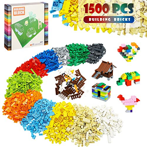 Etarnfly Lot de 1635 Briques de Construction Classiques avec Accessoires, Convient pour garçons et Filles à partir de 6 Ans, Compatible avec Toutes Les Grandes Marques