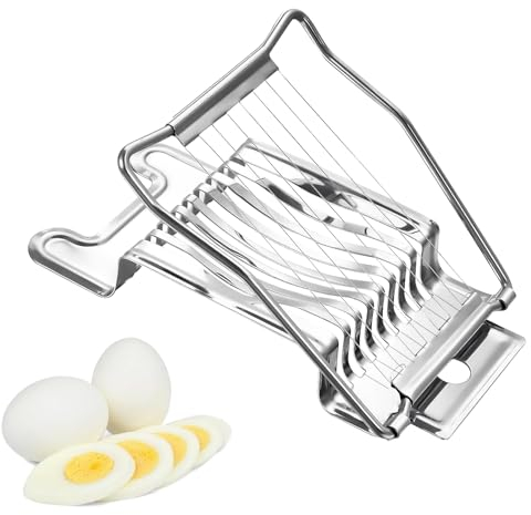 haierdidi Eierschneider Edelstahl Eierteiler Kartoffelschneider Erdbeerschneider Mozzarella Schneider Tomatenschneider Metall für runde und ovale Scheiben