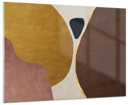 Quadro su Vetro 100x70cm Stampe da Parete in Vetro Astrazione Minimalismo Forme Grandi Decorazione Murale Camera da Letto Cucina 1 pezzo Quadri Moderni Soggiorno Immagini Wall Art GAA100x70-5759