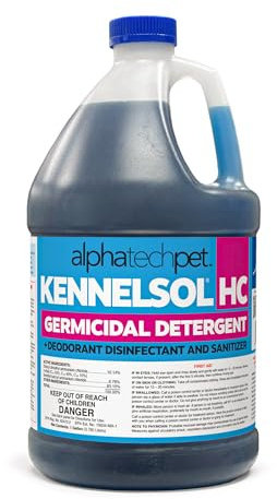 KennelSol HC 1-Step High Concentrated Kennel Cleaner - 1 Gallon Liquid Disinfectant, Effective Against Bacteria and Viruses, Deodorizer by Alpha Tech Pet