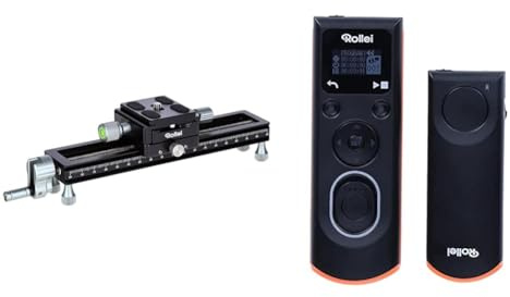 Rollei Makroschlitten, Stabiler Foto/Video Makro-Einstellschlitten & Wireless Fernauslöser für Sony – erlaubt die kabellose Fernauslösung