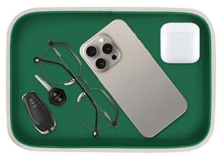 TUNJILOOL Svuotatasche in Pelle Gioielli Box Nightstand Organizer, Camera Da Letto Dresser Bedside Organizer Countertop Catch Chiave, Portafoglio, Telefono, Orologio, Moneta