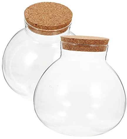 MERRYHAPY 2stücke Terrarienflasche DIY Mikrolandschaftsflasche Ökologische Flasche Mit Deckel Für Heimdekoration Vorratsflasche Leere Flasche Für Geschenke Und Sammler