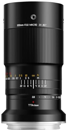 TTARTISAN Objectif 100mm F2.8 Macro 2X pour Fuji GFX Monture Objectif à Mise au Point Manuelle pour la Photographie Miniature