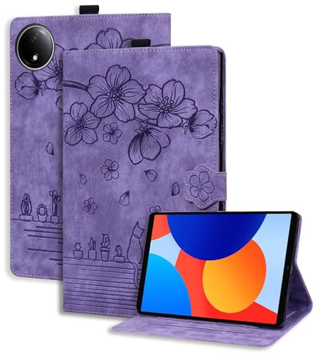Succtopy Fodral för Xiaomi Redmi Pad SE 8,7 tum 2024 Ultra Slim PU Skyddshölje Surfplatta Skyddsfodral med stativ Redmi Pad SE 8,7 tum lila
