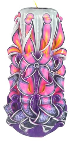 Candela di Design Fatta a Mano, Candela Decorativa Inodore Ø9.5 x h22 cm, Candela Cilindrica a Combustione Lunga 126 ore, Stoppini in Cotone Senza Fumo, Decorazione Domestica Ideale e Regalo Versatile
