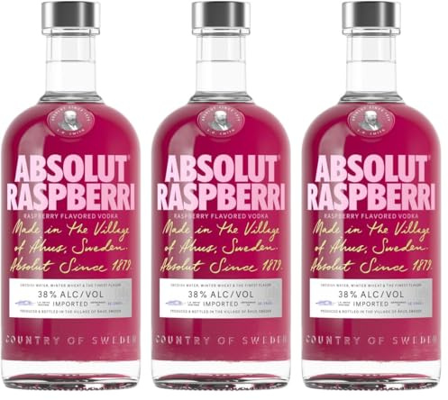Absolut RASPBERRY Flavored Vodka 38% Vol. 0,7l (Lot de 3)
