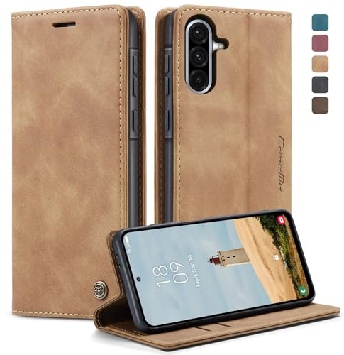 owlhold Coque Samsung Galaxy A36 5G, Housse Antichoc en Cuir PU Premium Fentes Cartes Etui Pochette de Portefeuille avec Fonction Support Case à Rabat pour Samsung Galaxy A36 - Brun