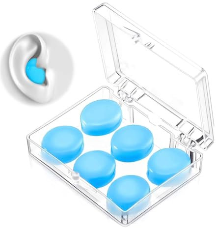 AEIOPRS 6 Par Tapones para Oídos Impermeables de Silicona -Reutilizables con Caja para Dormir Nadar Viajar Trabajar y Estudiar Protección contra el Ruido
