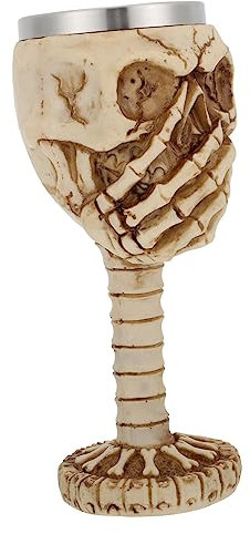 MAGICLULU 4 Pièces Coupelle inox en squelette humain coupe de vin tête de mort tasse bouilloire Expresso mug halloween mug tete de mort verre à cocktail halloween horrible verre à vin résine