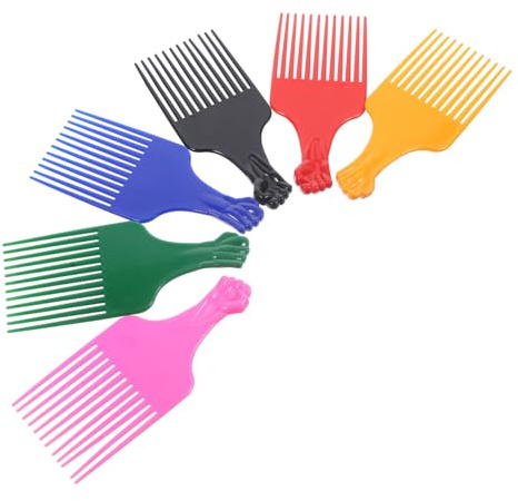 MUSISALY Juego de 6 Peines de Plástico para Peinar Cabello y Barba Dientes Largos, Adecuado para Estilizar y Desenredar en Salones y Uso Diario Color Aleatorio