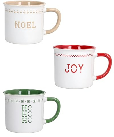 Tognana, Confezione 3 Mug Cc360 Merry Bits, Stoneware, Multicolor