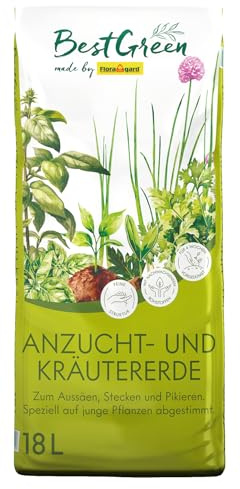 BestGreen Anzucht- & Kräutererde 18 L – torfreduzierte Anzuchterde mit lockerer, feiner Struktur für Aussaat, Kräuter & Jungpflanzen – optimale Keimung & kräftige Wurzelbildung