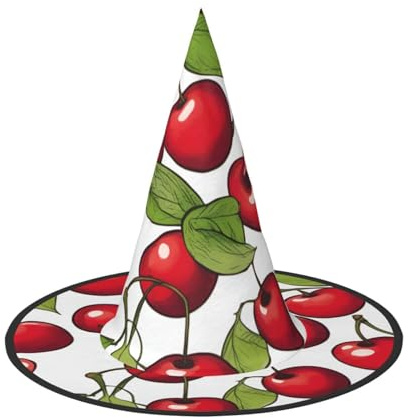 Cxzmnba Paquete de 2, bonito sombrero de fiesta de cerezas rojas dulces, sombrero de Halloween, artículos esenciales para festivales, disfraz y cosplay, talla única