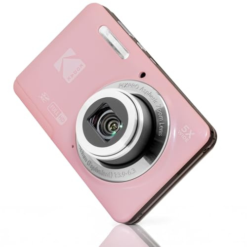 Kodak PixPro Friendly Zoom FZ55 16MP 1080p Full HD Camera (Pastel Pink) | 5X Optical Vlogging