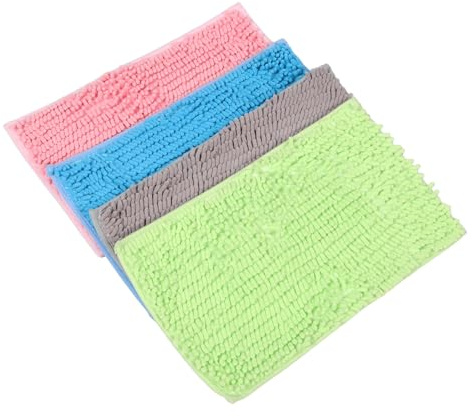 Toyvian Lot de 4 Tapis de Cage pour Cobayes 48 X 28 CM en Chenille Douce et Lavable Doublure Antidérapante et Absorbante pour Petits Animaux Couverture Réutilisable Multicolore Adaptée