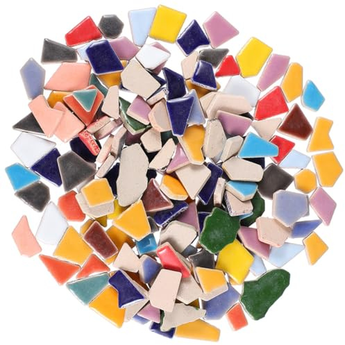 CLISPEED Piastrelle Artigianali Fai da Te in Ceramica 1000 G Pezzi Irregolari per Mosaico Kit Decorativo per Pavimenti Giardino e Arredamento Casa
