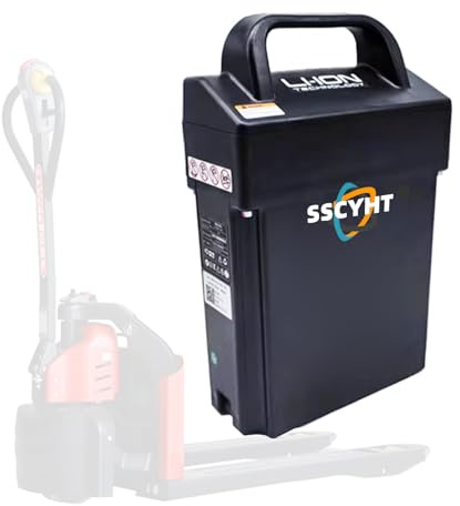 SSCYHT W/Light 24v20ah, Batterie Lithium 24V 20Ah pour Chariot élévateur Batterie de Remplacement 24 Volts pour transpalette électrique Moteur de Chariot de Chargement/déchargement