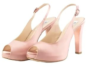 Bonini Scarpe da Cerimonia, Décolleté Slingback con Tacco, Punta Aperta, Modello 3052 (Rosa, Sistema Taglie Calzature EU, Adulto, Donna, Numero, Media, 40)