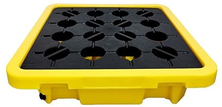 XBTGS Plataforma modular de contención de derrames, bandeja de rejilla apilable, paleta de capacidad de tambor de aceite con drenaje, solución de seguridad industrial para garaje de fábrica y cocina