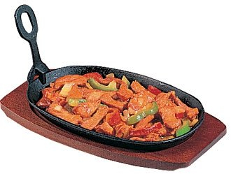 Vogue - Grill Dish and Wooden Board 24 x 14 cm