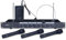 Ibiza - VHF4 - Sistema microfonico wireless con 3 microfoni palmari VHF, 1 microfono per cuffie VHF e 1 ricevitore - 4 canali 202.1, 203.5, 205.8 e 207.5MHz - nero