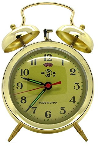 Starlet24 17cm Retro Glockenwecker mechanischer Wecker klassischer Aufziehwecker (Goldfarben #813)