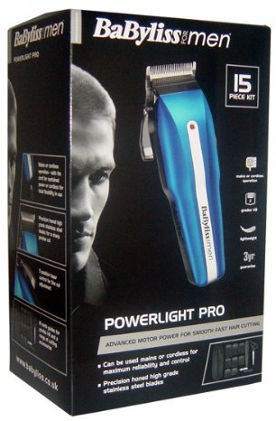 BaByliss for Men 15 Piece Powerlight Pro Hair Clipper Set 7498U