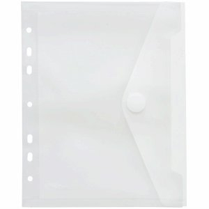 FolderSys 10 x Dokumentenmappe A5 Pmit Lochrand Klettverschluss farblos matt