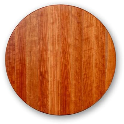 John Boos CHY-R18 Cherry Wood Edge Grain Reversible Round Cutting Board, 18 Inches Round x 1.5 Inches | 1.5” Thick, 10.5-lb Reversible Butcher Block with Edge-Grain, Made in the USA