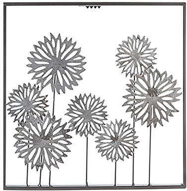 Casablanca Wanddeko Flowers Metall,braun/silb