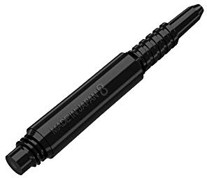 8 Flight Dart Shafts, Sistema de Vuelo Moldeado, Negro, Corto 19 mm