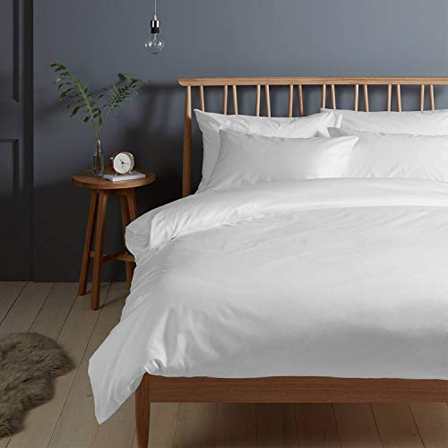 Pizuna 400 Fadenzahl Baumwolle bettbezug 135 x 200 Weiß,100% Langstaple Baumwolle bettzeug 135x200 Set, 100% Baumwolle Mako Satin bettbezug aus Baumwolle Weiß. (2-Teilig Bettwäscheset Weiß)