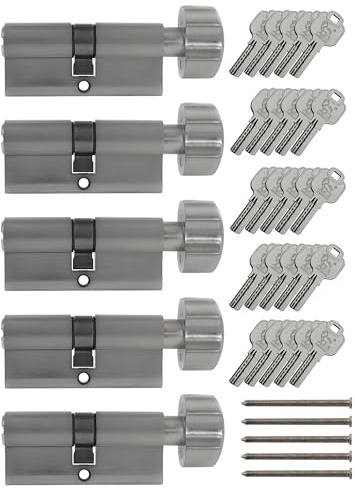 5x Knaufzylinder KD 90 mm 45/45 gleichschließend inkl. 25 Schlüssel