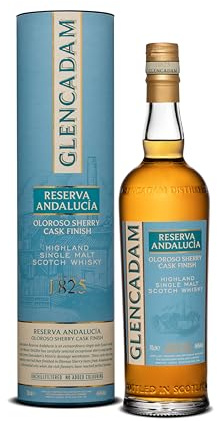 Glencadam | Reserva Andalucia | Single Malt | 700 ml | 46% Vol. | Oloroso Sherry Cask Finish | Geschmack von reifen Früchten, Nougat & Vanille | Verbindet Frucht & Cremigkeit | Mit Geschenkbox