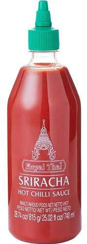 ROYAL THAI - Salsa Sriracha, 1 x 740 ml | Autentica ricetta thailandese, gusto ardente e speziato, grande bottiglia da 740 ml con pratica punta dosatrice