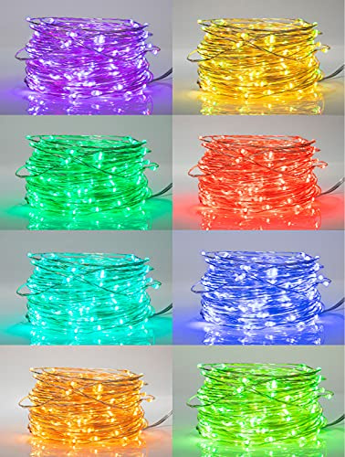 TEKLED® LED String Lights 10M | RGB Colour Changing 100 Micro LED Lights | with Remote Control and Power Supply | for Home TV Kitchen Bedroom Christmas Indoor Decoration