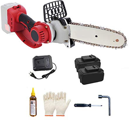 YZJJ Mini Motosega Portatile Cordless Power Seghe a Catena, Motosega elettrica Portatile, cesoie da potatura Motosega per Cortile Ramo di Un Albero Taglio del Legno-con Batteria di Ricambio