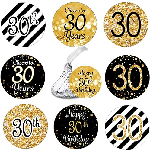 216Pcs 30.Geburtstag Aufkleber Geburtstag Sticker Jahrestag Etiketten Runder Aufkleber für Geschenk-Verpackung Gastgeschenk Hochzeit Mitgebsel Feier Party Dekoration