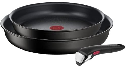TEFAL Poele - Set di 2 padelle 24 28 cm + manico rimovibile Ingenio Eco Resist L3979102