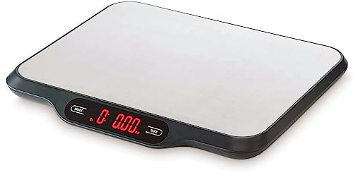 MBH Balance de cuisine industrielle avec plateforme INOX pour les professionnels de l'hôtellerie Balance numérique haute précision avec affichage LED pour bar et restaurant.