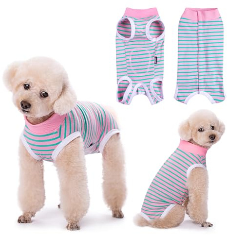Lyneun Weiche Hundebody Nach Op, Hundebody Nach Kastration Rüde Hündinnen, Atmungsaktiv Hunde Einteiler Erholungsanzug für Haarausfall, Allergien, Anti-Lecken, Wundschutz,Kegel-Alternative (Rosa, L)