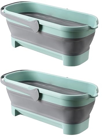 Folding Cleaning Bucket | 57cm Rectangular Collapsible Bucket | Large Capacity Buckets with Handles & | Portable Basket Bucket Cleaning Tools for Mopping
