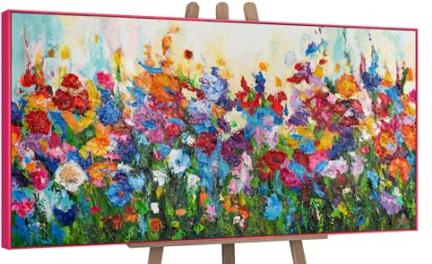 YS-Art Abstrakt Acrylbild Blumige Farben handgemalt Bild Blumen Weide