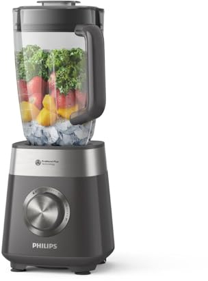 Philips 5000 Blender Series, ProBlend Plus Technology, 1000W ProBlend Plus Motor, 3 Speed, 2L Capacity, Removable Blades, Easy Clean, Nutri-U Application, Cashmere Grey (HR3020/20)