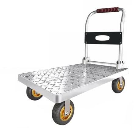 Carrelli a piattaforma Pieghevole Carrello Con Piattaforma,Per Carichi Pesanti Carrello In Acciaio Carrelli Manuali Pesanti Della Piattaforma Industriale Con Ruote Rotanti A 360°,maga C(Size:70x45cm)