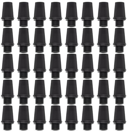 Niuohoy Anhänger Zugentlastung, Kronleuchter Kabelklemme, Zugentlastung Kunststoff Kordelgriff Kabelschloss Zugentlaster Schwarz Gewinde, Geeignet für Deckenlampen und Pendelleuchten. (40 Stück)